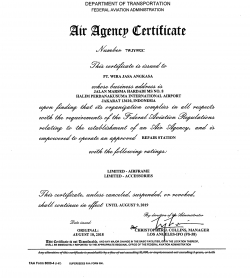 FEDERAL AVIATION ADMINISTRATION UNDER PART 145 CERTIFICATE